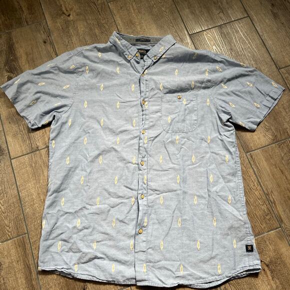 Roark Classic Fit 100% Cotton Short Sleeve Button Down tribal Aztec stitching XL - Picture 2 of 7